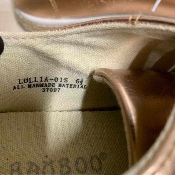 Bamboo Rose Gold Espadrilles Sneakers Size 6.4 - Picture 9 of 9